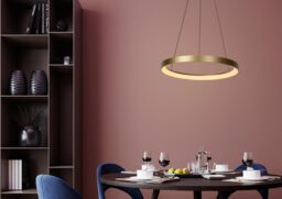 Lucide 'VIDAL' Dimmable Adjustable Stylish Indoor Modern LED Pendant Light in Gold - thumbnail 4