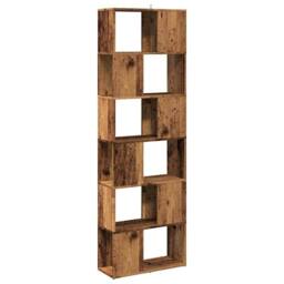 Berkfield Home Book Cabinet/Room Divider Old Wood 60x24x186 cm in Brown - Size: 60 x 24 x 186 cm - thumbnail 6