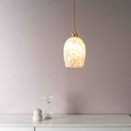 ValueLights India Confetti Glass with Gold Fitting Easy Fit Lamp Shade in White - thumbnail 1