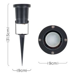 ValueLights Derwent Set of 2 Black Outdoor Ground Spike Light - thumbnail 6