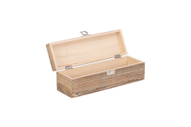 Red Hamper Single Bottle Oak Effect Wooden Box in Brown - image 1