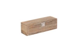 Red Hamper Single Bottle Oak Effect Wooden Box in Brown - thumbnail 2