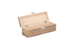 Red Hamper Single Bottle Oak Effect Wooden Box in Brown - thumbnail 1