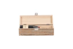 Red Hamper Single Bottle Oak Effect Wooden Box in Brown - thumbnail 5