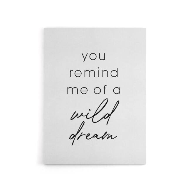 "Artery8 You Remind Me Of A Wild Dream Black White Simple Canvas Wall Art Print - Size: W24"" x H32""" - image 1