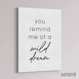 "Artery8 You Remind Me Of A Wild Dream Black White Simple Canvas Wall Art Print - Size: W24"" x H32""" - thumbnail 2