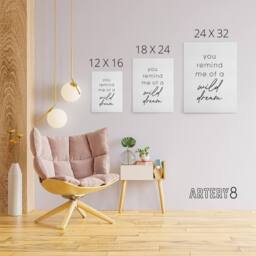 "Artery8 You Remind Me Of A Wild Dream Black White Simple Canvas Wall Art Print - Size: W24"" x H32""" - thumbnail 4