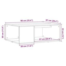 Berkfield Home Coffee Table Artisan Oak 90x67x33 cm Engineered Wood in Brown - Size: 90 x 67 x 33 cm - thumbnail 9