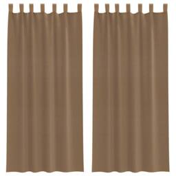 Berkfield Home Voile Curtains with Loops 2 pcs Light Brown 140x245 cm