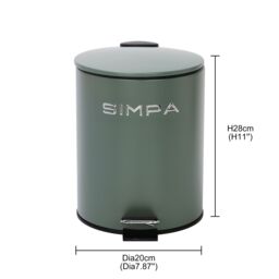 simpa 5L Slim Soft-Closing Pedal Dustbin in Green - thumbnail 5