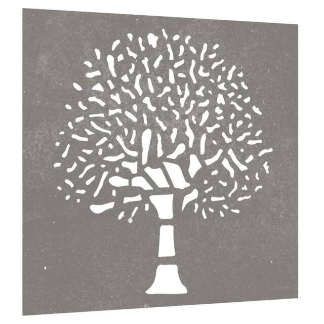 Berkfield Home Garden Wall Decoration 55x55 cm Corten Steel Tree Design in Brown - image 1