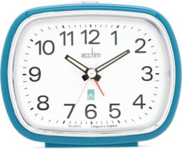 Acctim Camille Analogue Alarm Clock Quartz Luminous Hands Chrome Bezel in Blue - thumbnail 1