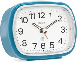 Acctim Camille Analogue Alarm Clock Quartz Luminous Hands Chrome Bezel in Blue - thumbnail 2