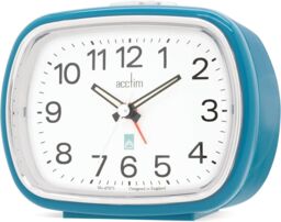 Acctim Camille Analogue Alarm Clock Quartz Luminous Hands Chrome Bezel in Blue - thumbnail 4