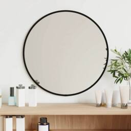 Berkfield Home Wall Mirror Black √ò 40 cm Round - thumbnail 2