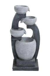 H&O Direct Garden Solar-Powered Water Feature Outdoor Fountain Decor with Lights in Natural - thumbnail 4