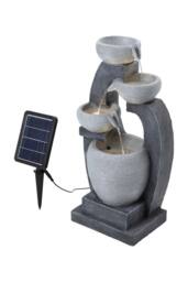 H&O Direct Garden Solar-Powered Water Feature Outdoor Fountain Decor with Lights in Natural - thumbnail 3