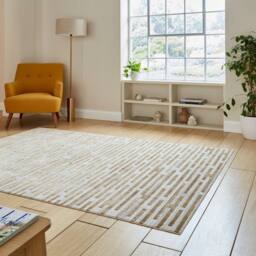 The Rug Shop UK Beige Modern Abstract Striped Easy to Clean Area Rug - Size: 200 cm x 290 cm - thumbnail 2