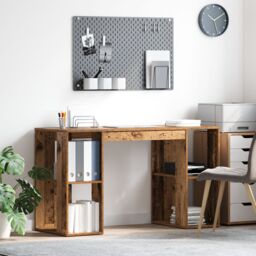 Berkfield Home Brown Writing Desk Old Wood Solid Reclaimed Wood Standard - thumbnail 1