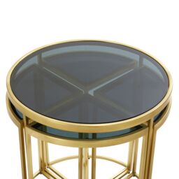 Orsina Versatile Design Nesting Tables, Elegant Round Top Nesting Tables, Sturdy & Durable Modern Nesting Table in Gold - thumbnail 3