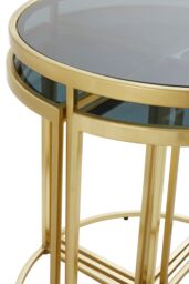 Orsina Versatile Design Nesting Tables, Elegant Round Top Nesting Tables, Sturdy & Durable Modern Nesting Table in Gold - thumbnail 4