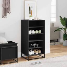 Berkfield Home Shoe Rack Black 48x38x97.5 cm Engineered Wood - thumbnail 3