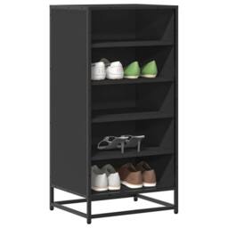 Berkfield Home Shoe Rack Black 48x38x97.5 cm Engineered Wood - thumbnail 2