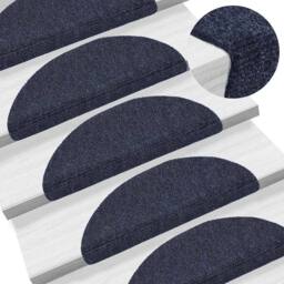 Berkfield Home 15 pcs Self-adhesive Stair Mats Needle Punch 56x17x3 cm Blue - Size: Medium - thumbnail 5