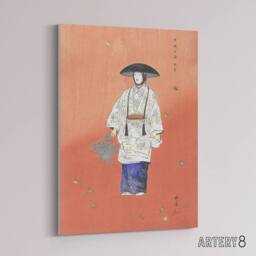 "Artery8 Actor in the Noh Play Hanagatami Canvas Wall Art Print Tsukioka in Pink - Size: W18"" x H24""" - thumbnail 2