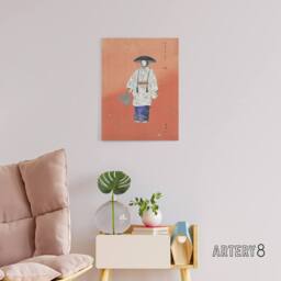 "Artery8 Actor in the Noh Play Hanagatami Canvas Wall Art Print Tsukioka in Pink - Size: W18"" x H24""" - thumbnail 3