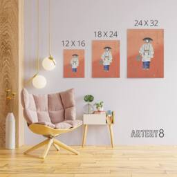 "Artery8 Actor in the Noh Play Hanagatami Canvas Wall Art Print Tsukioka in Pink - Size: W18"" x H24""" - thumbnail 4