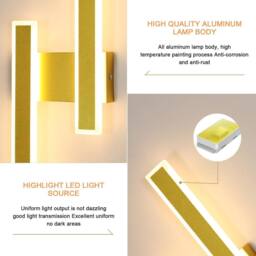 COMELY Indoor Wall Lights, 32W Modern Acrylic Wall Lights, Warm White 3000K in Gold - thumbnail 6