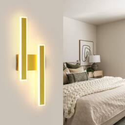 COMELY Indoor Wall Lights, 32W Modern Acrylic Wall Lights, Warm White 3000K in Gold - thumbnail 1