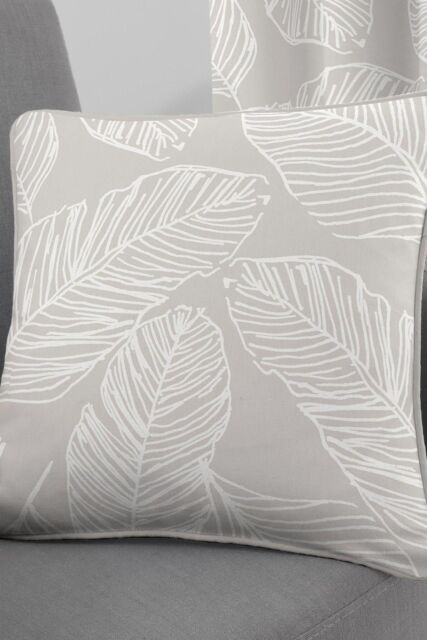 Fusion 'Matteo' Hand Drawn Leaf Print Filled Cushion 100% Cotton in Natural - Size: 43 cm x 43 cm - image 1