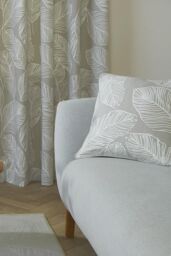 Fusion 'Matteo' Hand Drawn Leaf Print Filled Cushion 100% Cotton in Natural - Size: 43 cm x 43 cm - thumbnail 2
