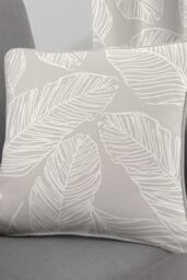 Fusion 'Matteo' Hand Drawn Leaf Print Filled Cushion 100% Cotton in Natural - Size: 43 cm x 43 cm - thumbnail 1