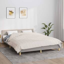 Berkfield Home Weighted Blanket Light Cream 200x200 cm 13 kg Fabric - thumbnail 2