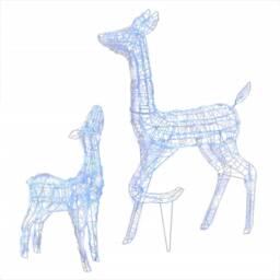 Berkfield Home Acrylic Reindeer Family Christmas Decoration 160 LED Blue