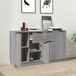 Berkfield Home Sideboards 2 pcs Grey Sonoma 60x30x70 cm Engineered Wood - Size: 60 x 30 x 70 cm - thumbnail 3