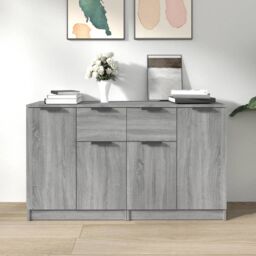 Berkfield Home Sideboards 2 pcs Grey Sonoma 60x30x70 cm Engineered Wood - Size: 60 x 30 x 70 cm - thumbnail 1