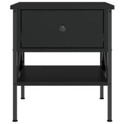 Berkfield Home Durable Bedside Table Black 40x42x45 cm Engineered Wood - Size: 40 x 42 x 45 cm - thumbnail 5