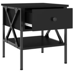 Berkfield Home Durable Bedside Table Black 40x42x45 cm Engineered Wood - Size: 40 x 42 x 45 cm - thumbnail 6