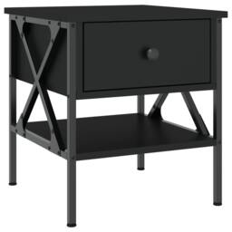 Berkfield Home Durable Bedside Table Black 40x42x45 cm Engineered Wood - Size: 40 x 42 x 45 cm - thumbnail 3