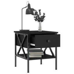 Berkfield Home Durable Bedside Table Black 40x42x45 cm Engineered Wood - Size: 40 x 42 x 45 cm - thumbnail 4