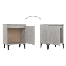 Berkfield Home Bed Cabinets with Metal Legs 2 pcs Concrete Grey 40x30x50 cm - Size: 40 x 30 x 50 cm - thumbnail 6