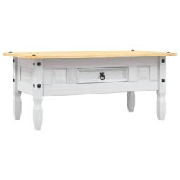 Berkfield Home Decorative Coffee Table Mexican Pine Corona Range White 100x55x45 cm - Size: 100 x 55 x 45 cm - thumbnail 3
