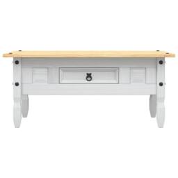 Berkfield Home Decorative Coffee Table Mexican Pine Corona Range White 100x55x45 cm - Size: 100 x 55 x 45 cm - thumbnail 4