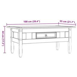 Berkfield Home Decorative Coffee Table Mexican Pine Corona Range White 100x55x45 cm - Size: 100 x 55 x 45 cm - thumbnail 9