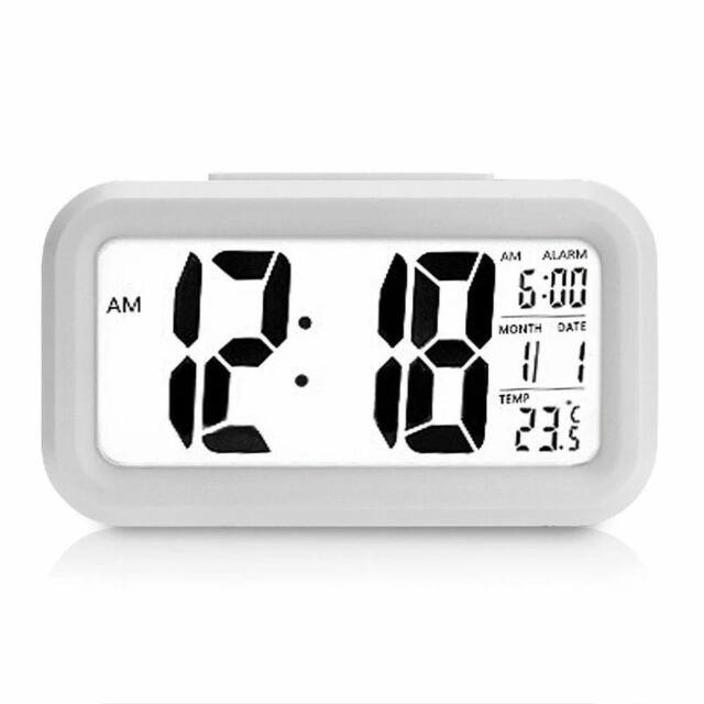 FLAVORA LED Digital Desk Clock with Temperature Alarm in White - Size: 0.6m2 - image 1