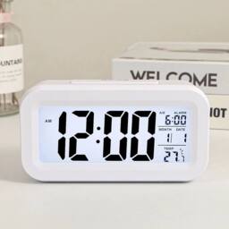 FLAVORA LED Digital Desk Clock with Temperature Alarm in White - Size: 0.6m2 - thumbnail 2